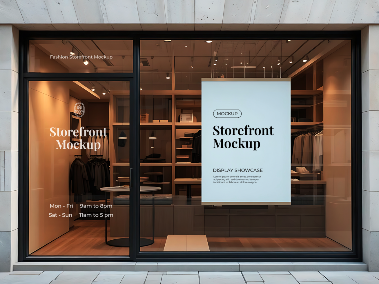 A storefront with a sign that says storefront mockup psd