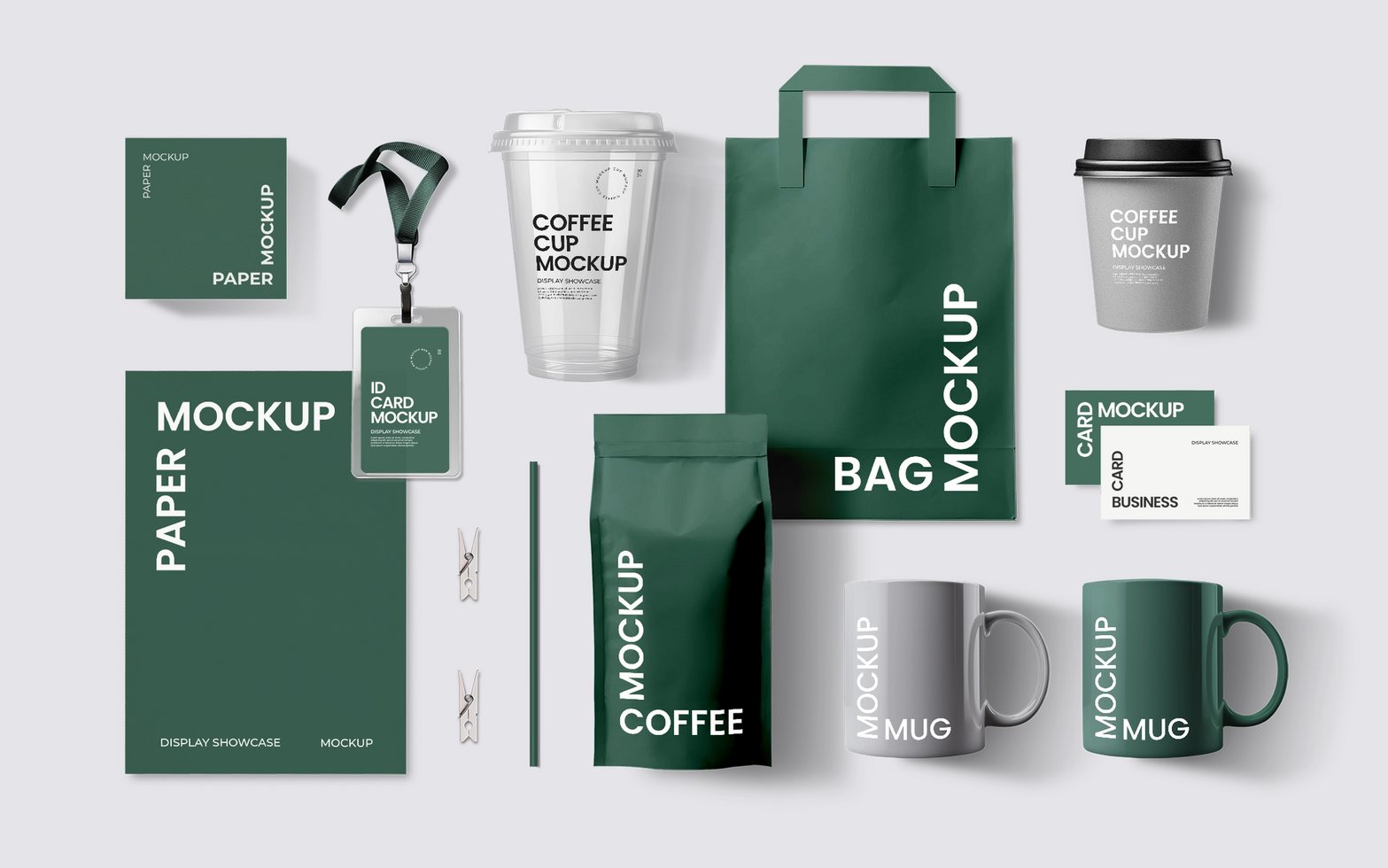 Landscape coffee stationery mockup tote bag, mug, coffee cupp, paper, coffee packaging on white background psd