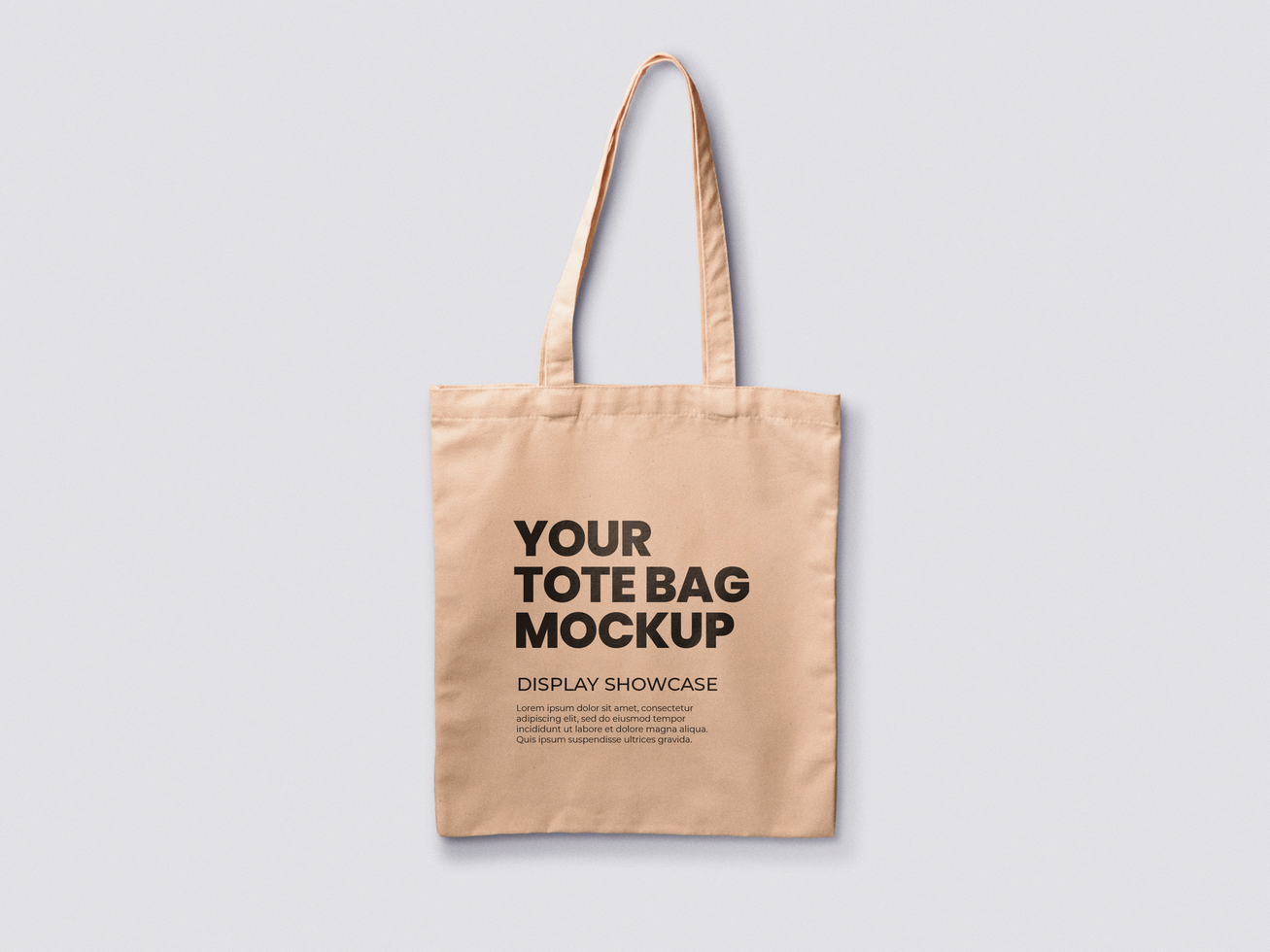 Beige Tote bag Mockup Top View psd