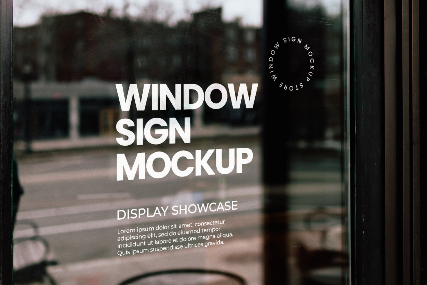 Left view window sign realistic mockup psd
