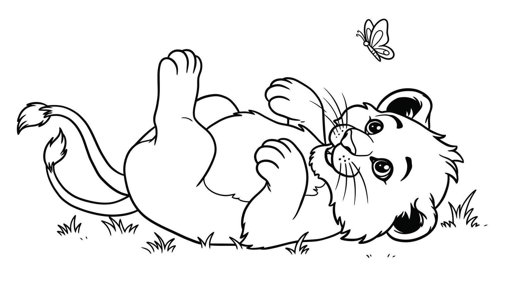 Lion coloring pages for kids vector