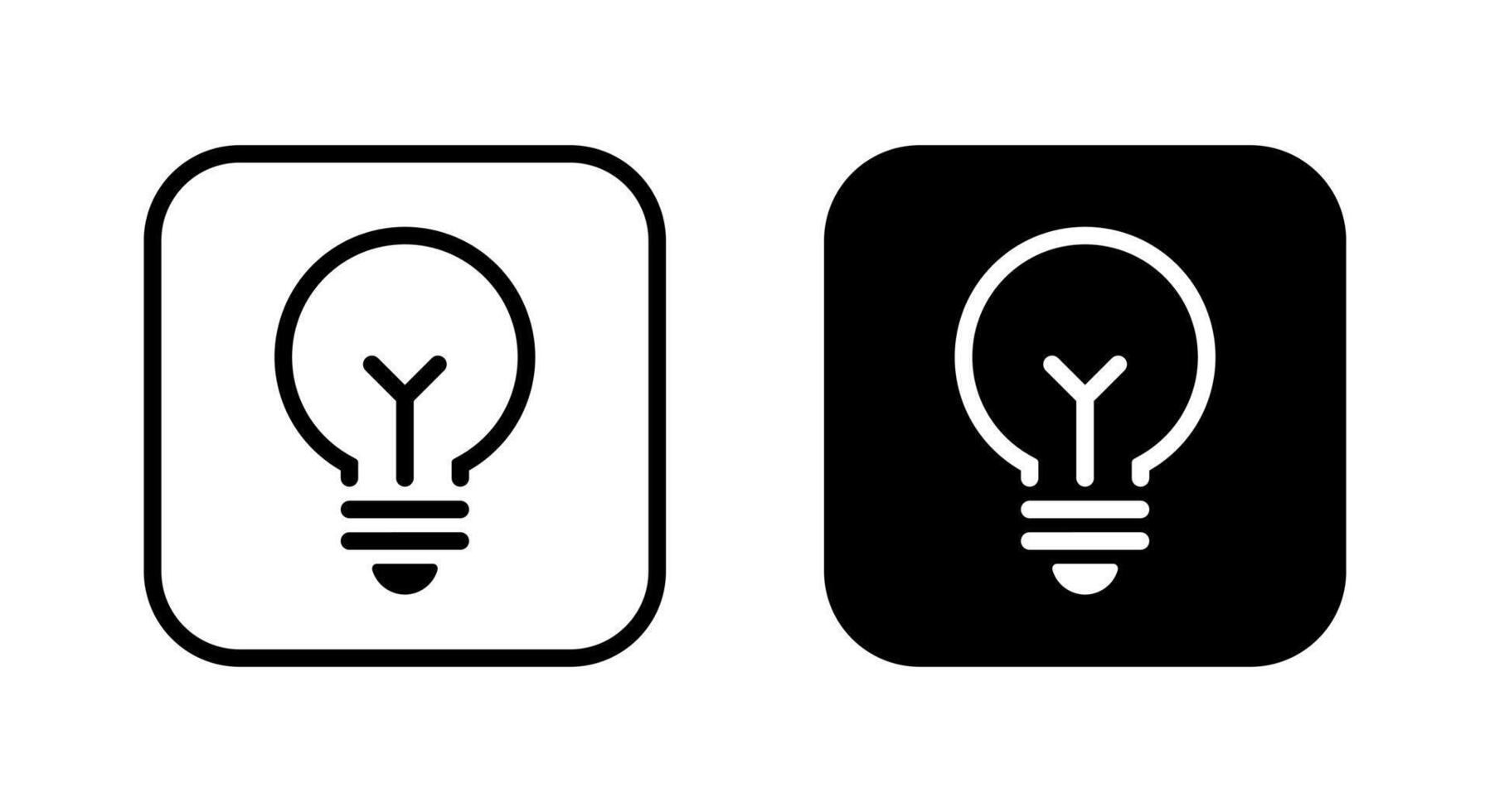 Light bulb, electric lamp icon on black square vector
