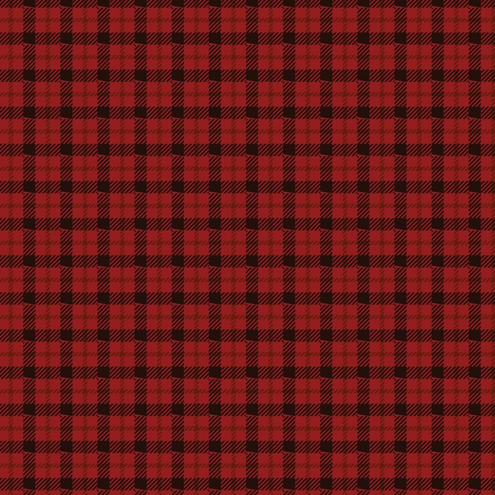 A red and black plaid fabric background vector