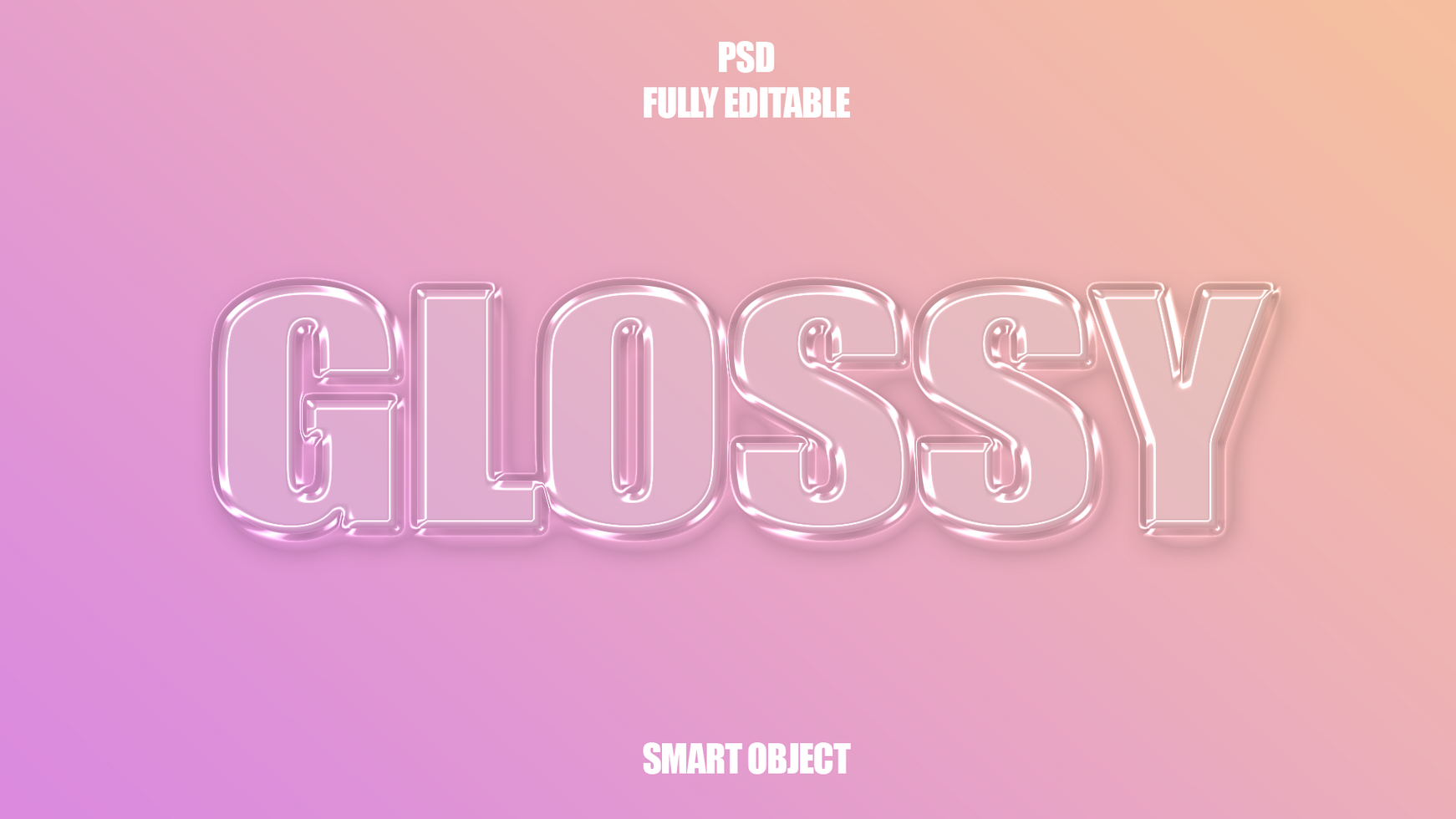 Glossy text effect graphic design template. psd