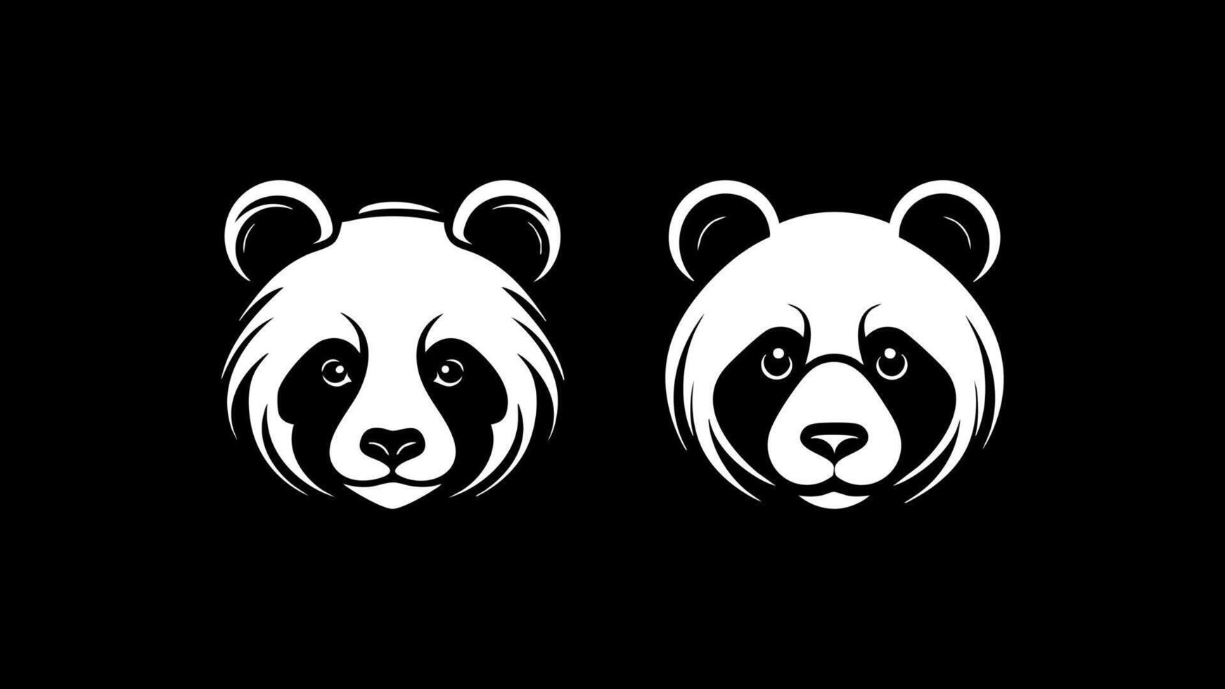 Logo Panda Black and white vector