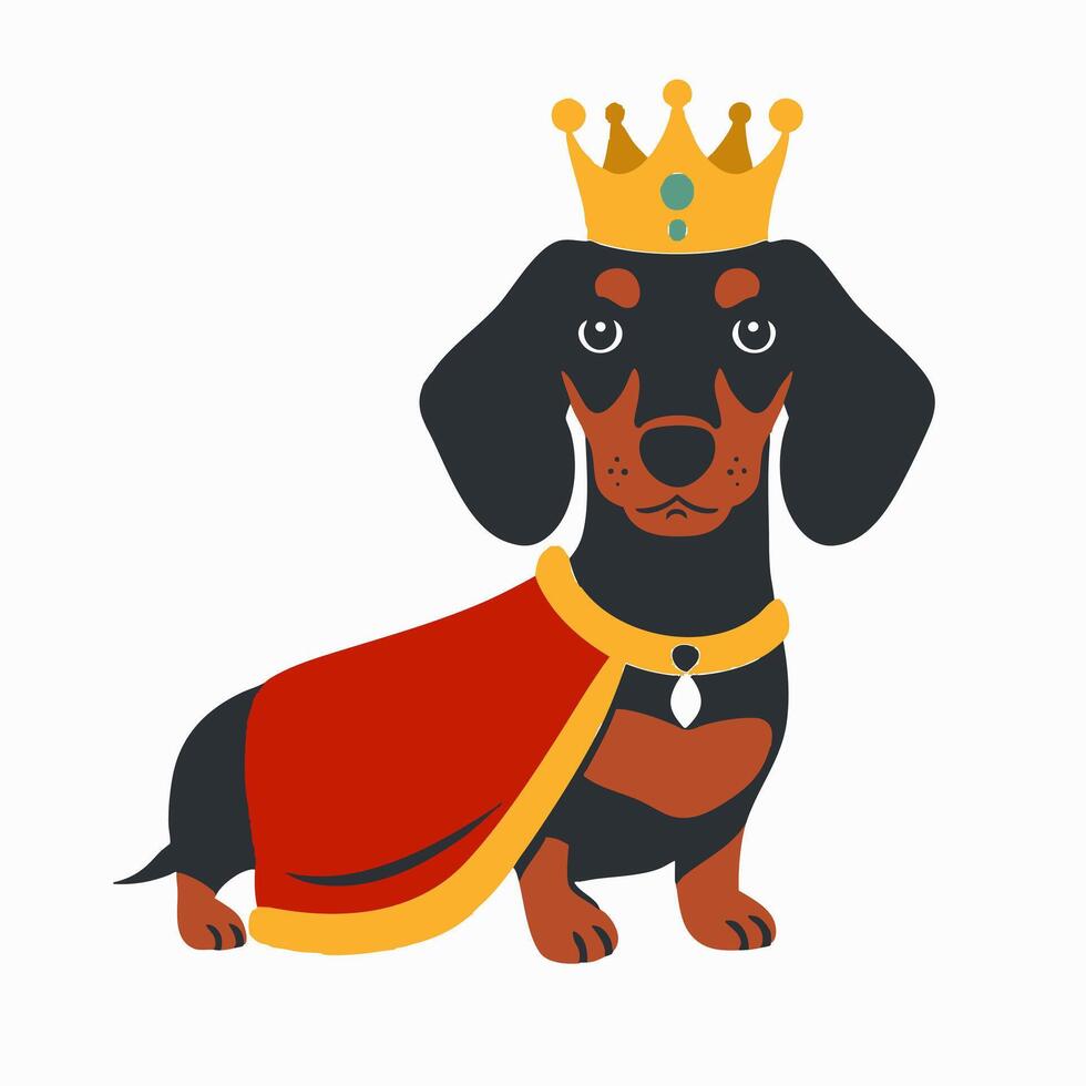 Dachshund with Royal Cloak vector
