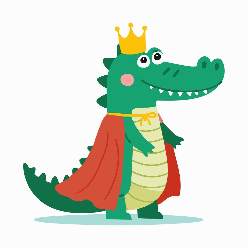 Crocodile with Royal Cloak vector