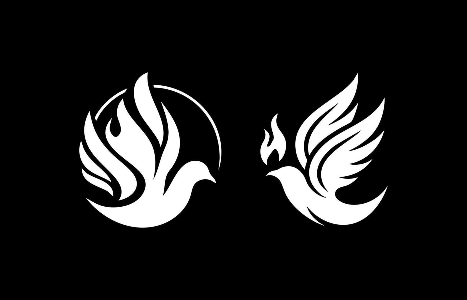 Dove Logo Concept Black and White vector
