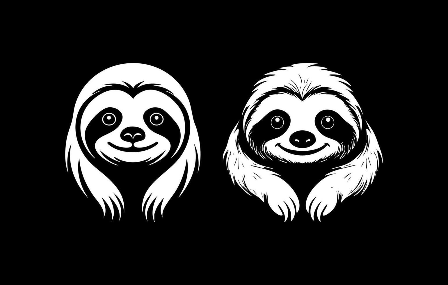 Sloth logo black and white vector