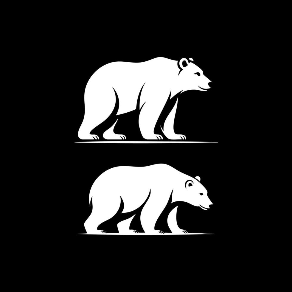 Polar Bear Logo Concept Black and White vector