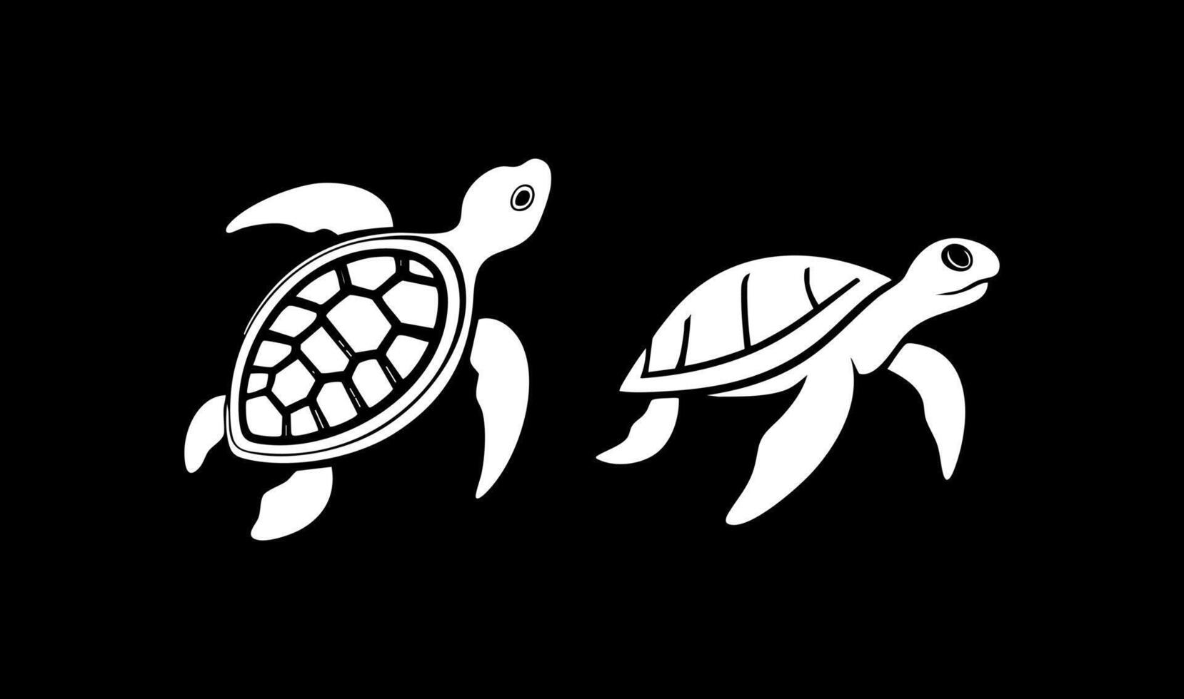 Sea Turtle logo black and white vector