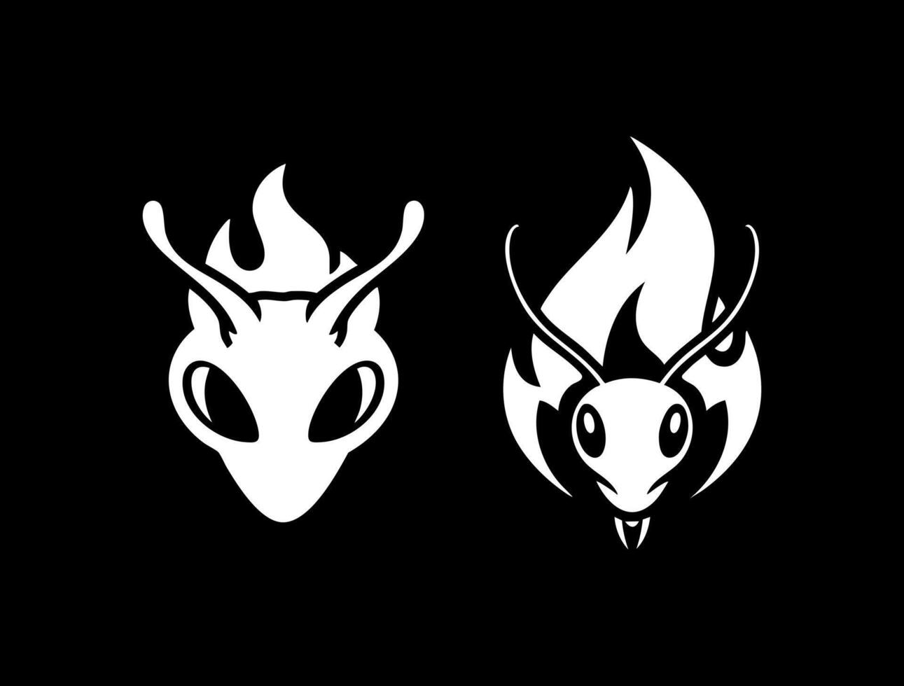 Ant Logo Concept Black and White vector