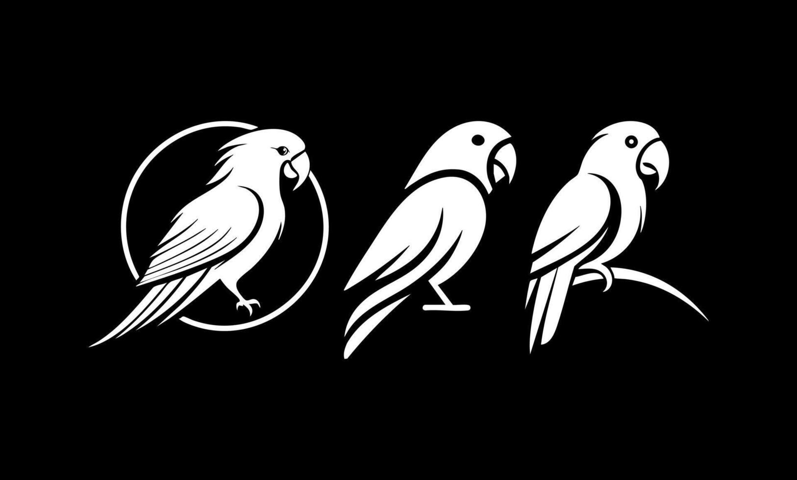 Parrot logo black and white vector