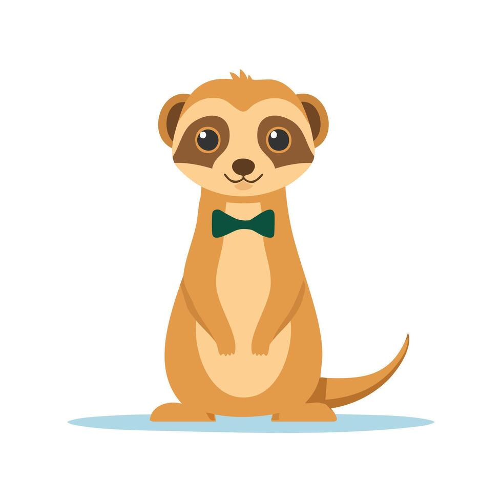 Cute Meerkat with Bow Tie vector