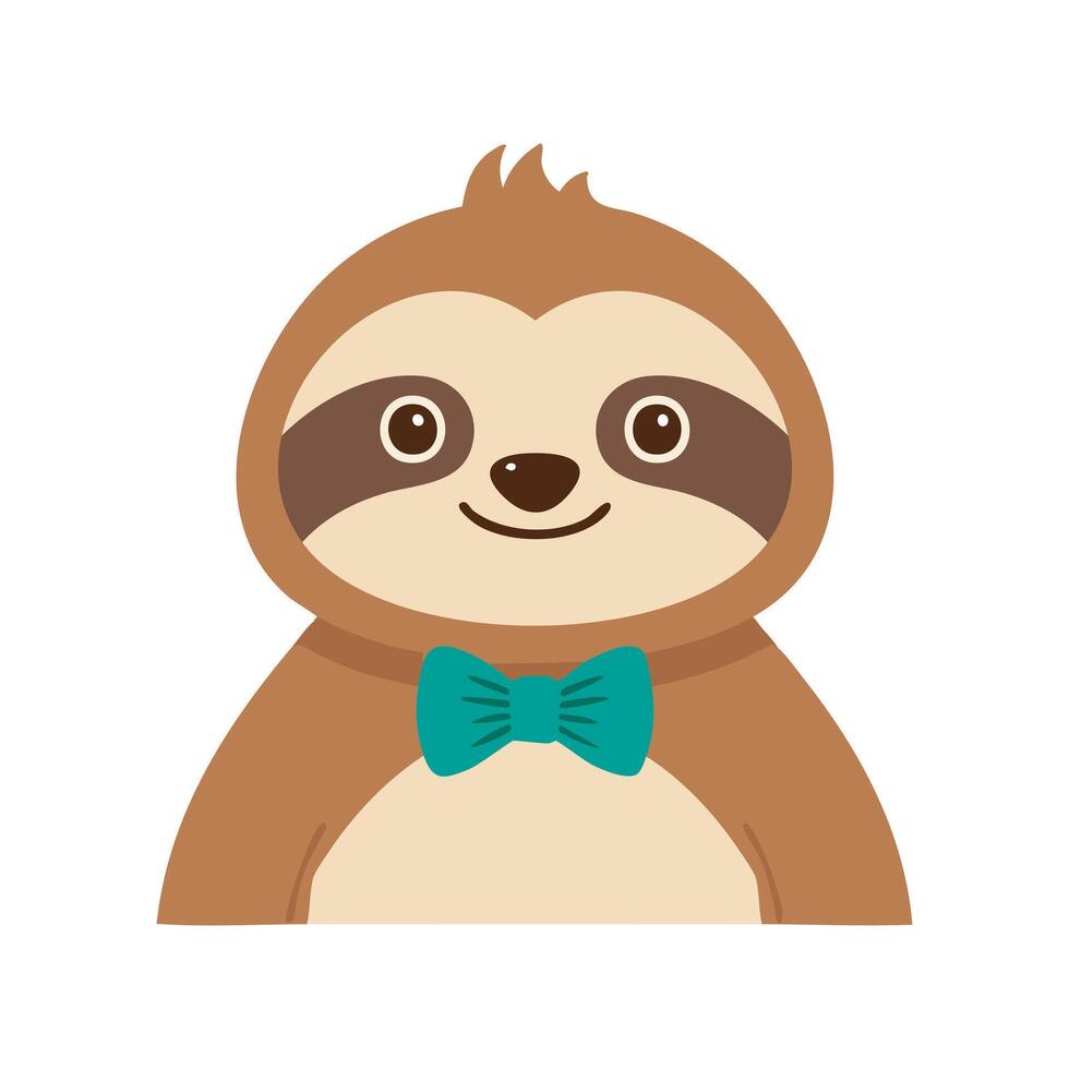 Cute Sloth with Bow Tie vector