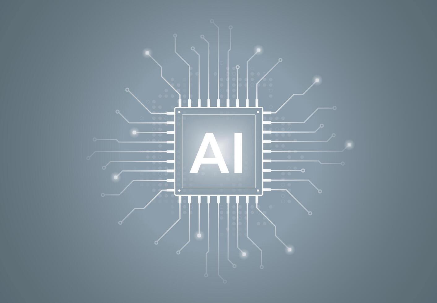 AI chip, technology, Innovation, machine learning, neural network, Artificial Intelligence. vector