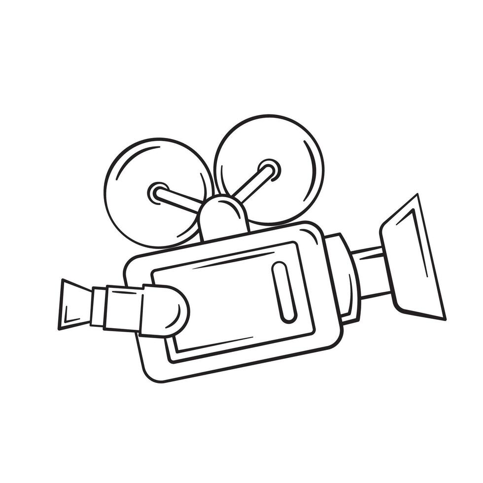 Retro Film Camera Illustration with Detailed and Minimalist Design vector