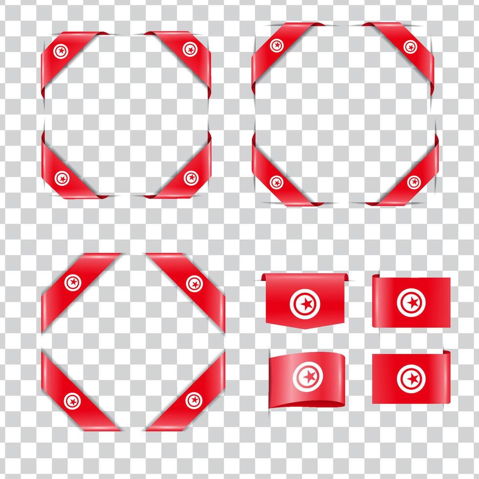 Tunisia corner national flag with shadow vector