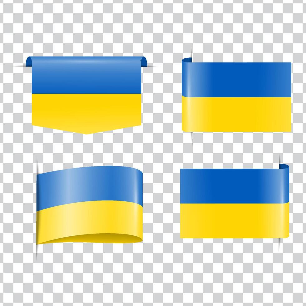 Ukraine tag national flag with shadow vector