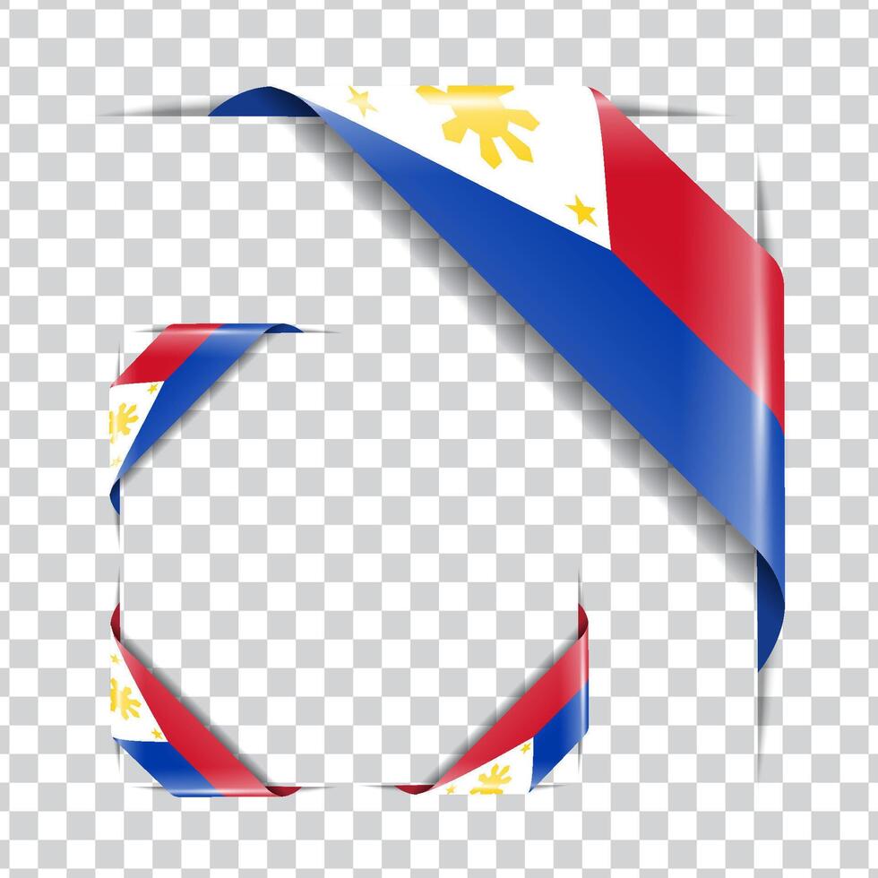 Philippines corner national flag with shadow vector