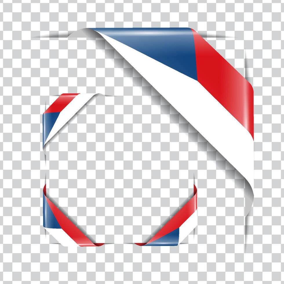 Czech Republic corner national flag with shadow vector