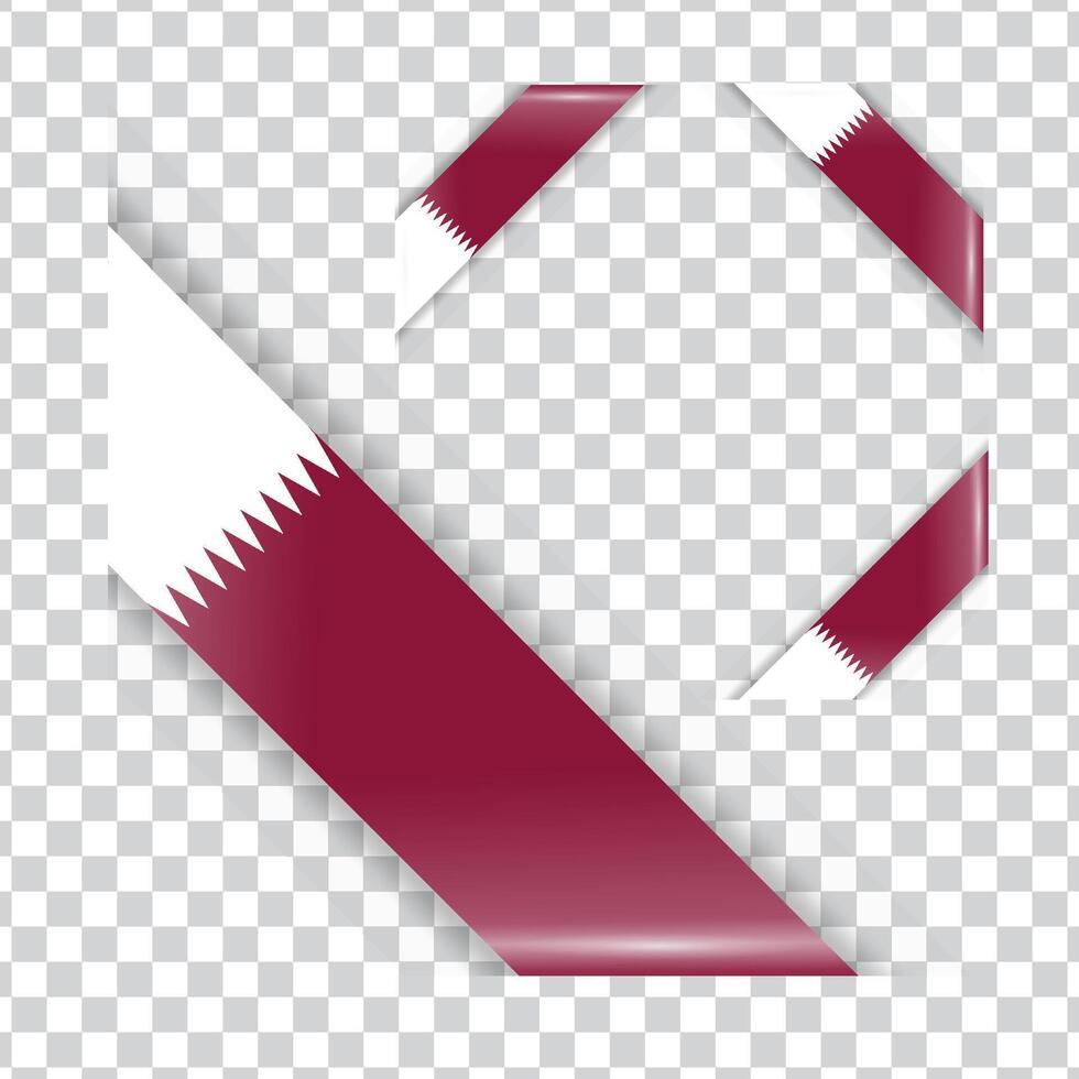 Qatar corner national flag with shadow vector