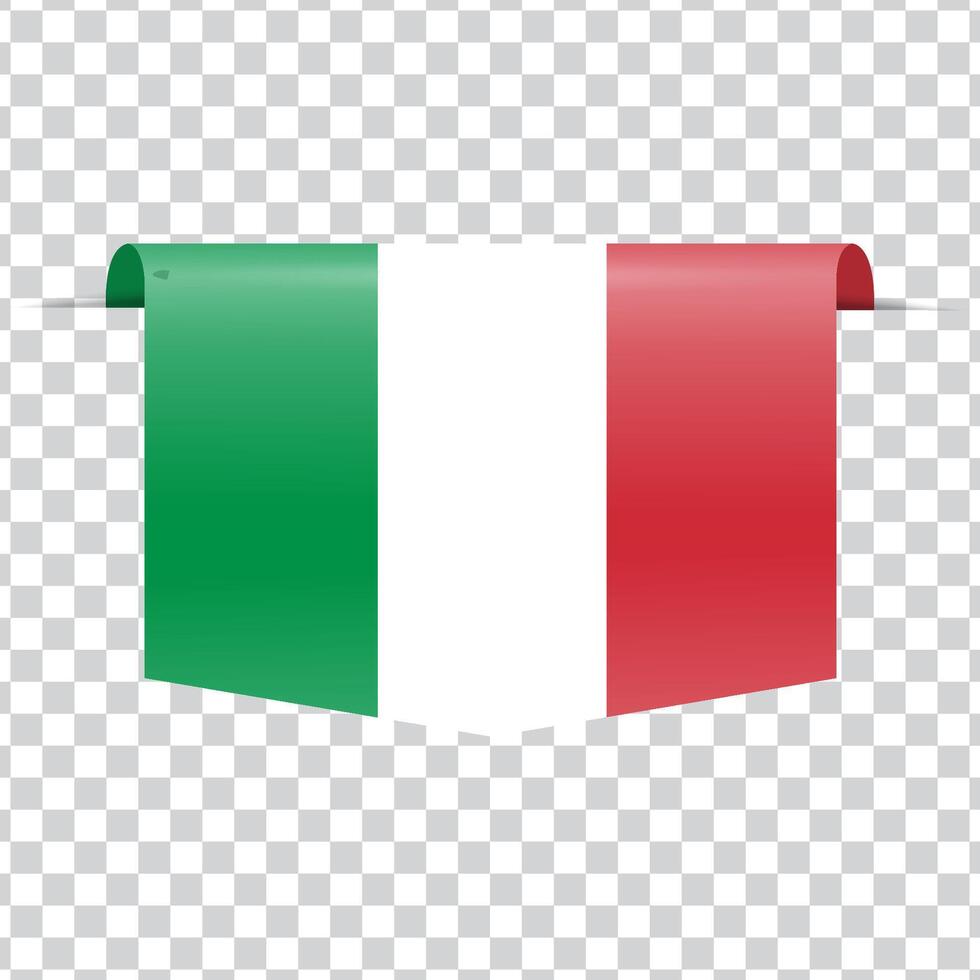 Italy tag national flag with shadow vector