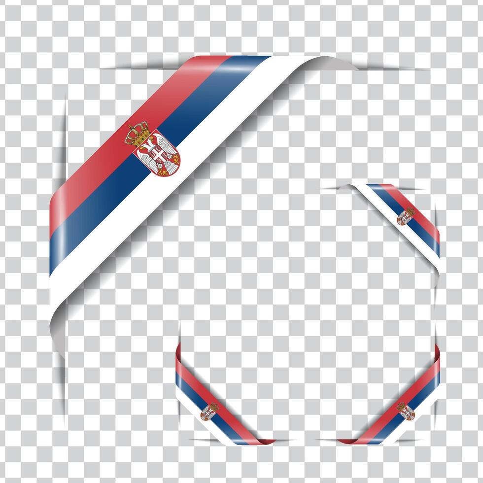 Serbia corner national flag with shadow vector