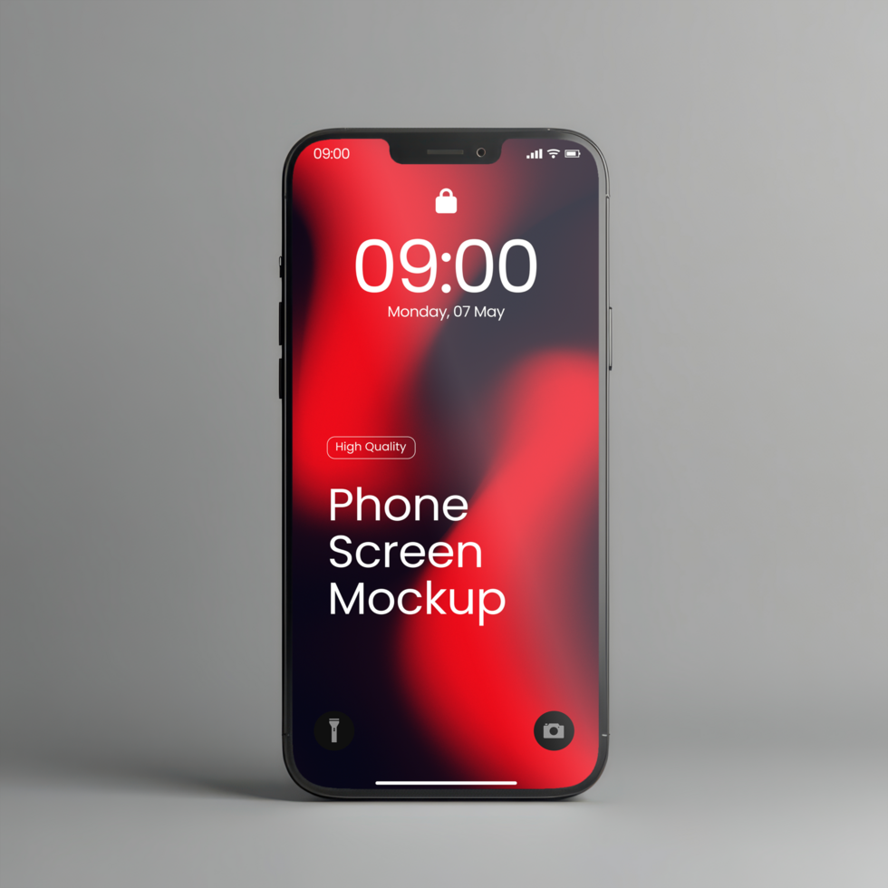 Front side Phone Screen Mockup psd