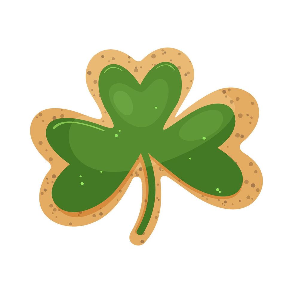 Shamrock cookies. Traditional element for St. Patrick's Day. Illustration on clean background. vector