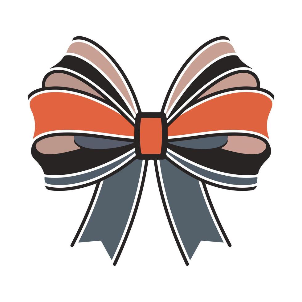 Black Bow Tie Clipart. Flat Icon Design vector