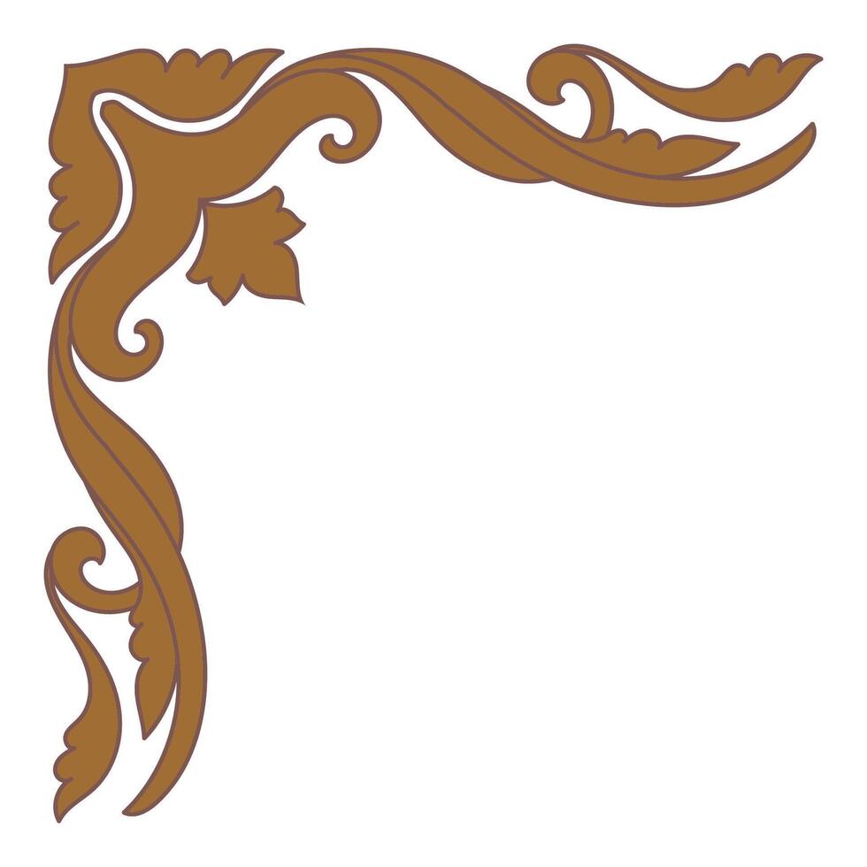 Retro brown corner accents with classic design elements vector