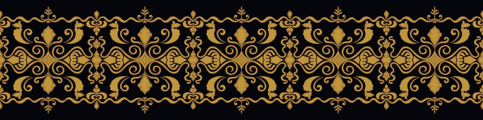 abstract pattern Brush lines for seamless frames in yellow and gold on a black background. vector