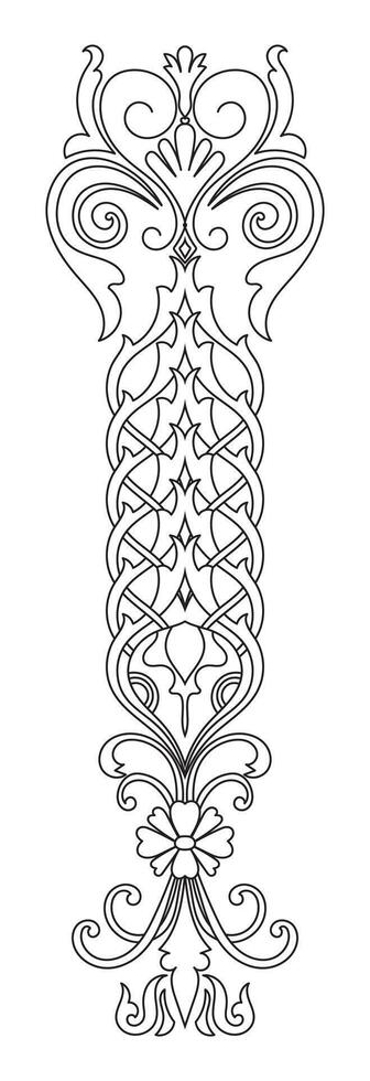 Greek-Inspired Abstract Floral Design with Black Line Art vector