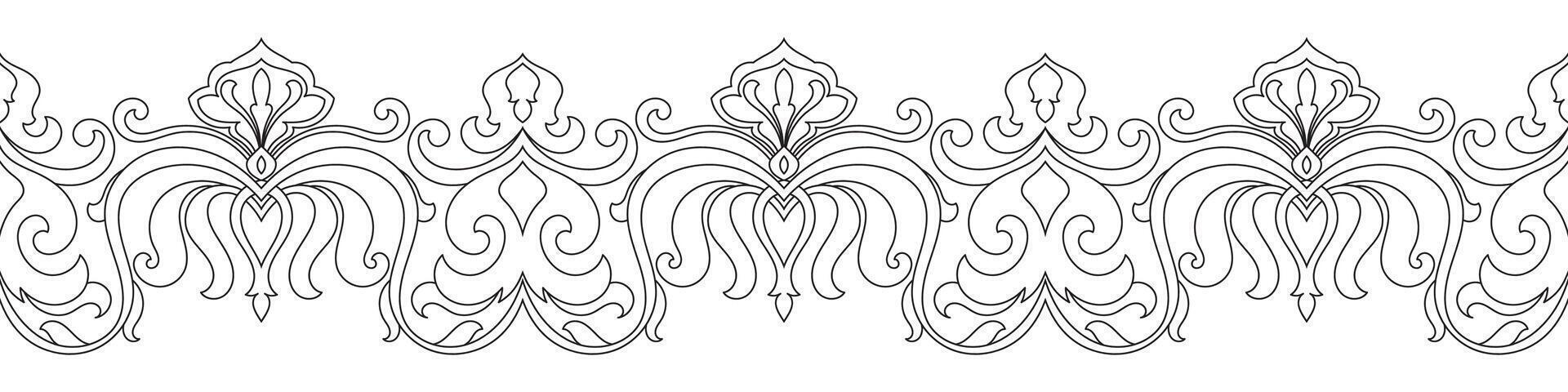 Seamless Abstract Floral Line Art for Borders and Frames vector