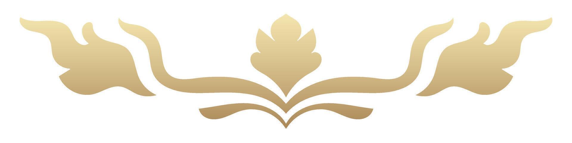 Golden decorative lines on a crisp white background vector