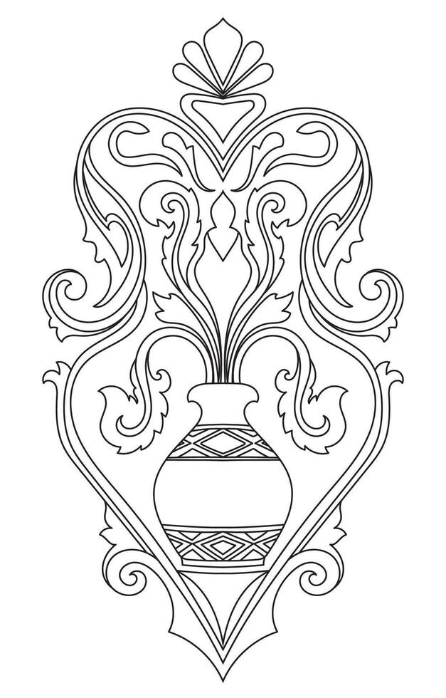 Timeless abstract composition of vintage black lines over a crisp white surface. vector