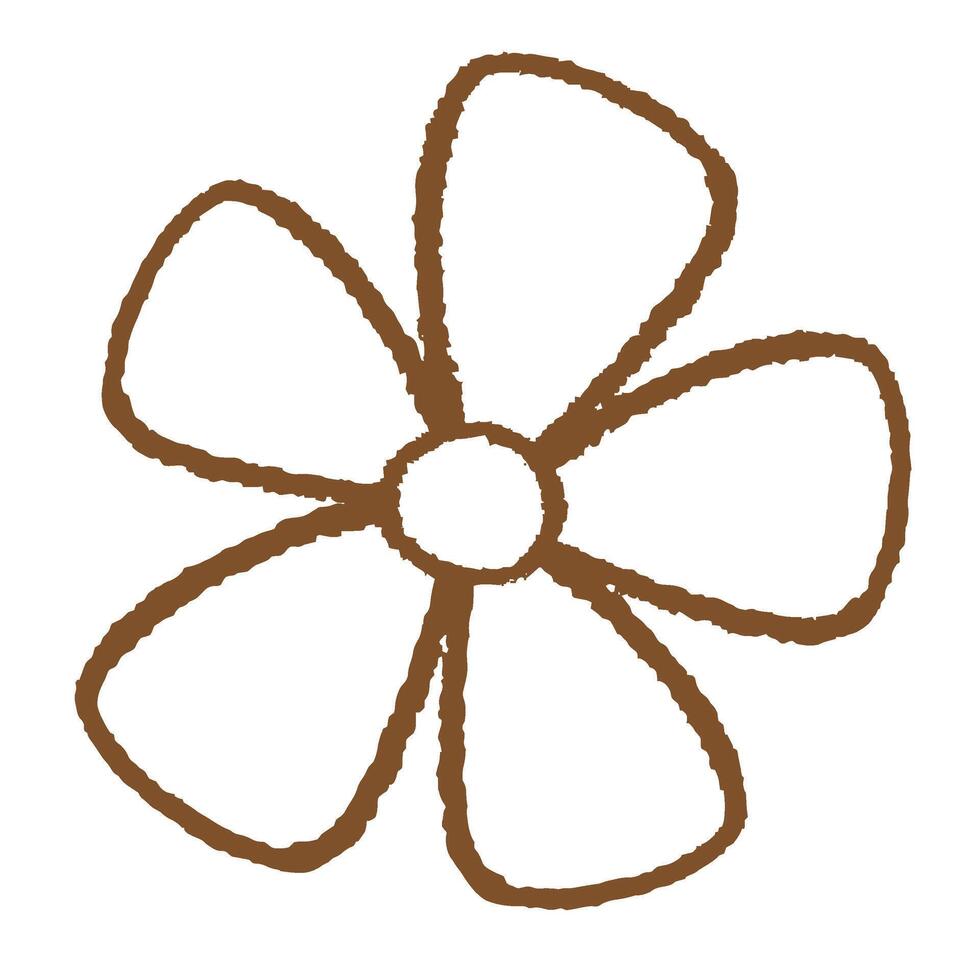 Simple Daisy Flower Japanese Style Line Illustration vector