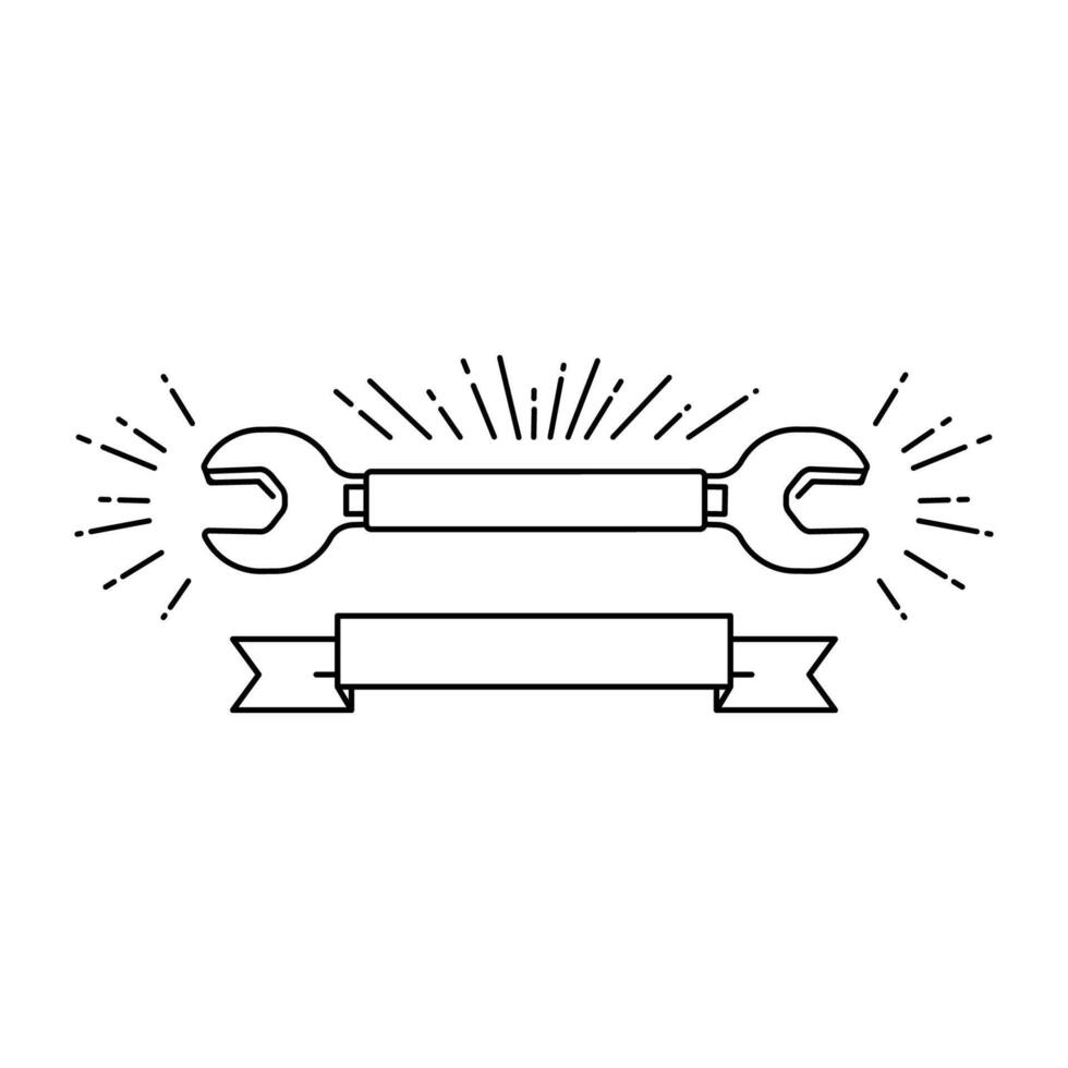 Labor day wrench icon. vector