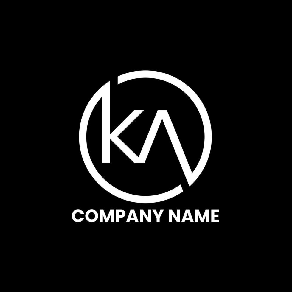 KA circle business logo design vector