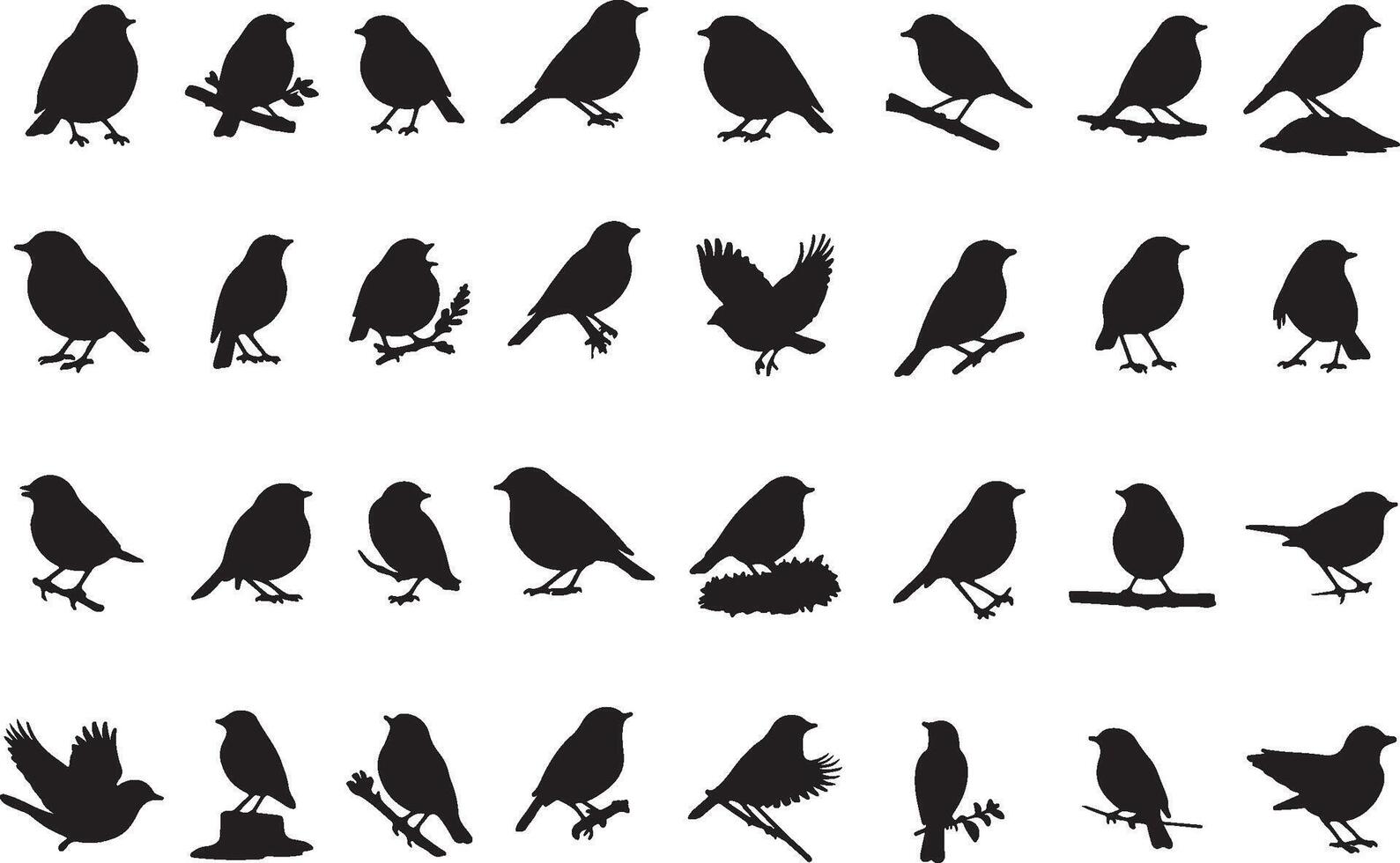 Birds silhouettes illustration vector