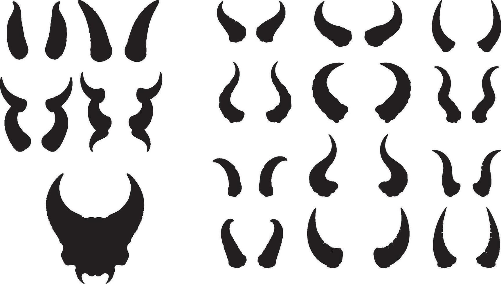 A set of horns and horns for a dragon vector