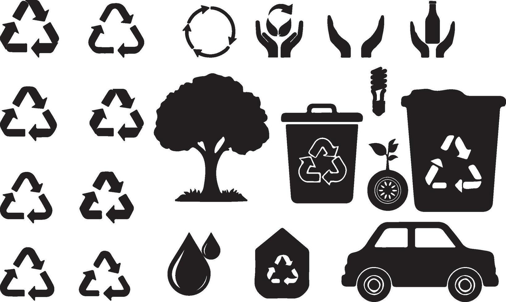 A set of icons for recycling and recycling vector