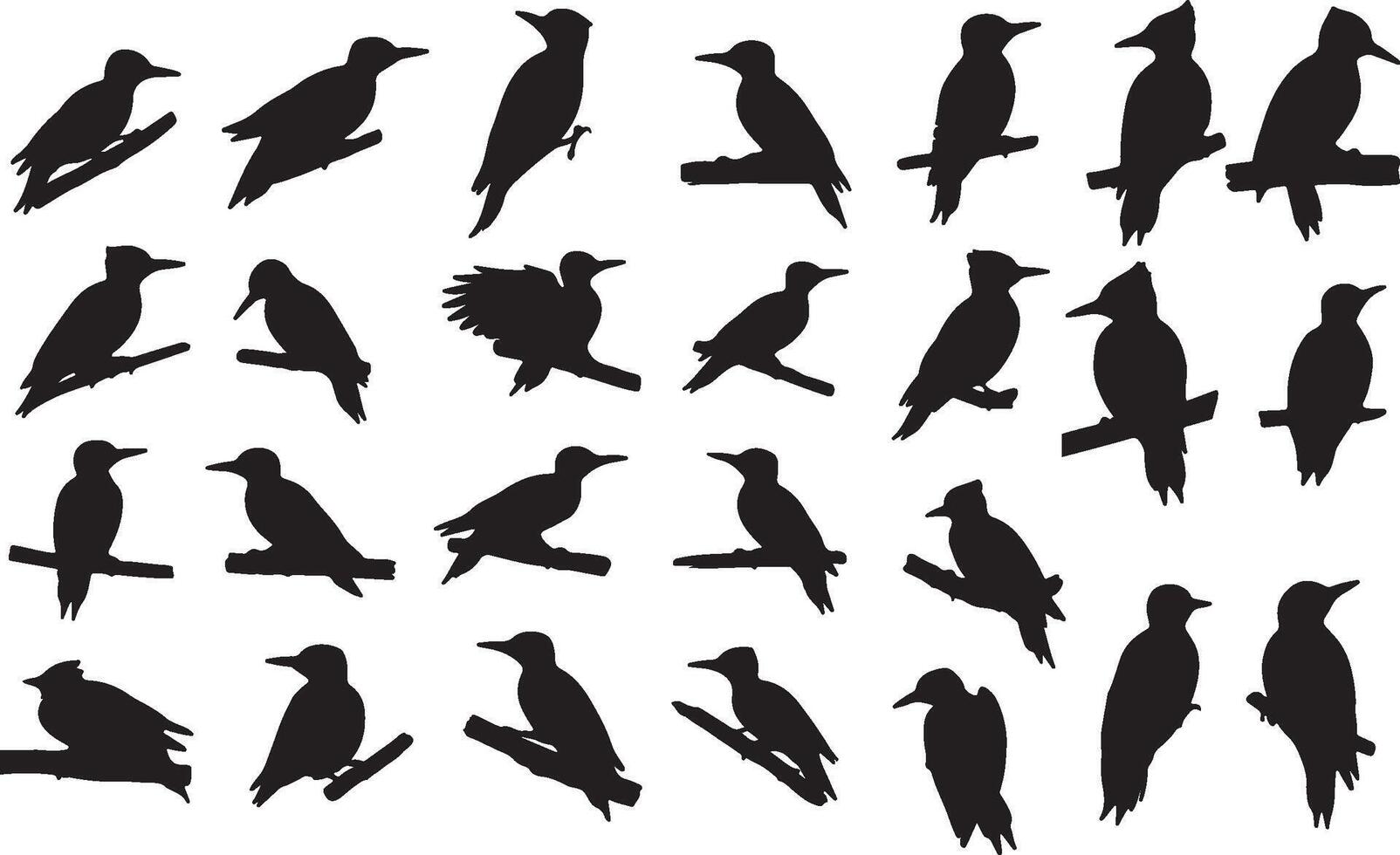 A collection of silhouettes of birds vector