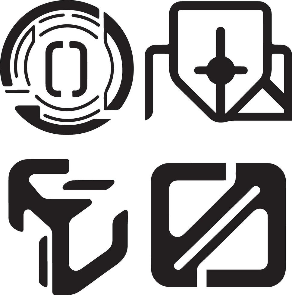 Abstract Technology Logo Icon Set Design vector