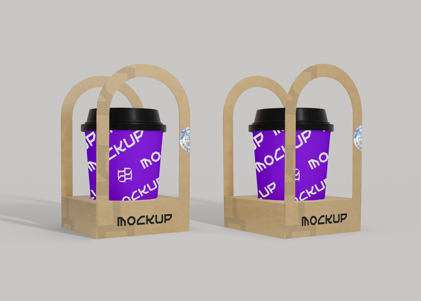 Coffee Cup Holder Mockup for Simple Branding psd