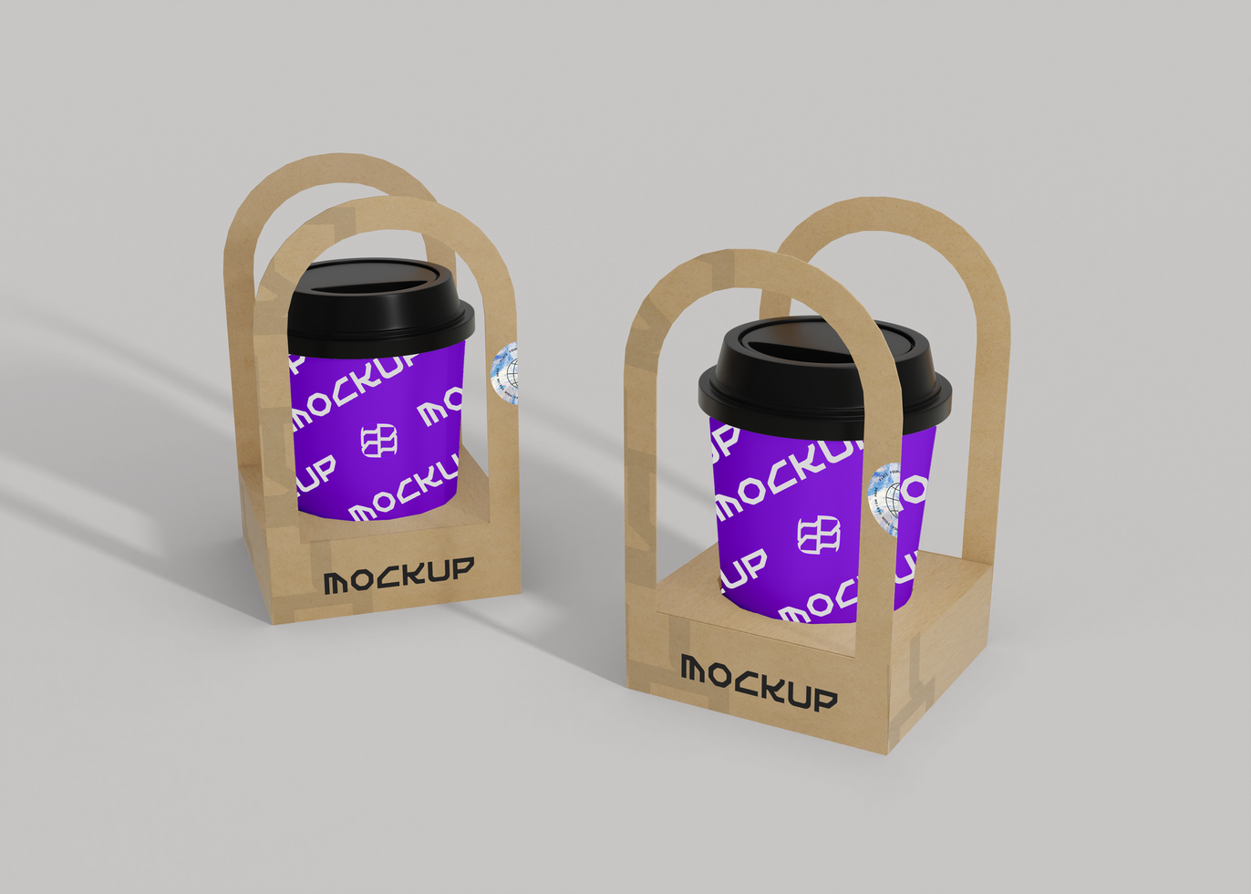Coffee Cup Holder Mockup for Corporate Branding psd