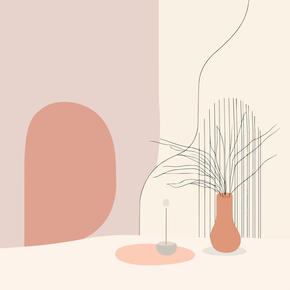 hand drawn floral and lines background vector