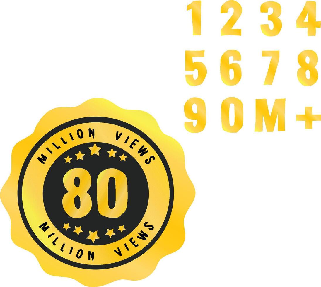 Eighty Million Views 80m Views vector
