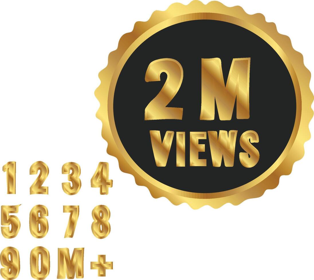 2m Count Views Youtube Views vector